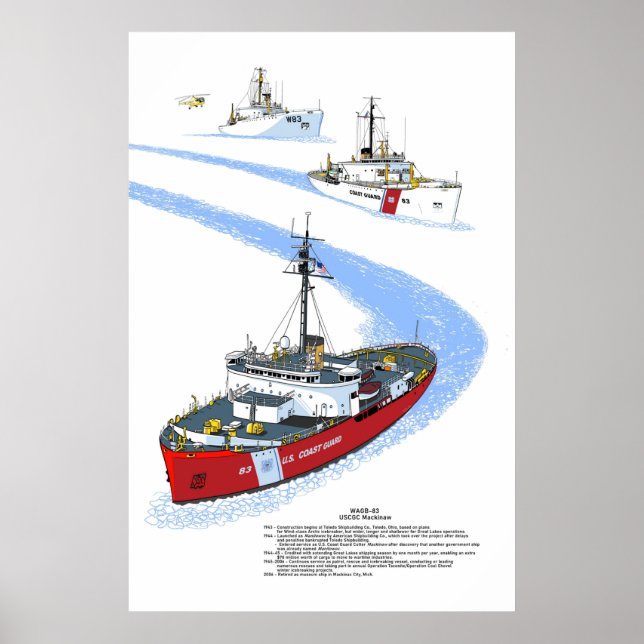 Affiche historique de la CGC Mackinaw WAGB-83 (Devant)