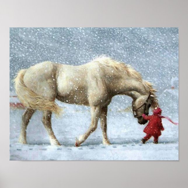 Affiche hivernale pour les chevaux et les filles (Devant)