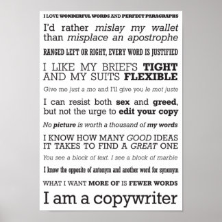 Affiche 'I am a copywriter'