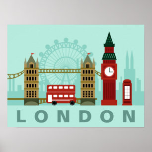 Affiche illustrant la ville de Londres