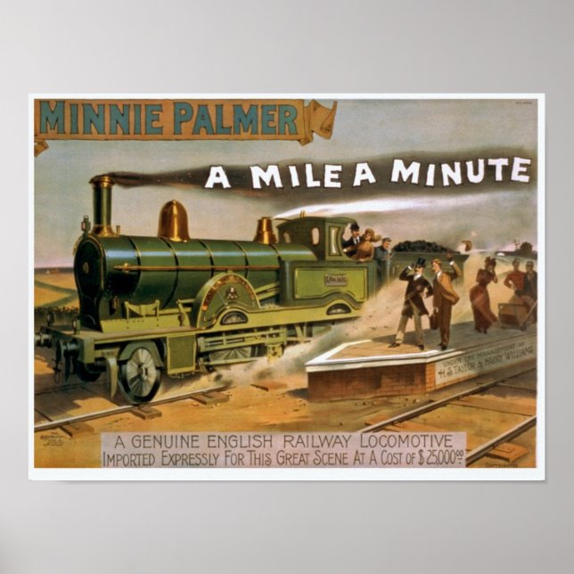 Affiche illustrant le train vintage (Devant)