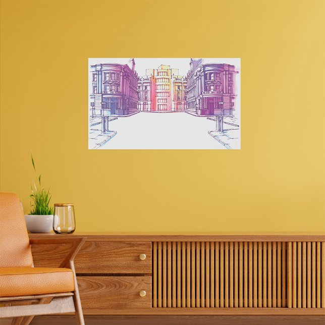 Affiche illustrant les rues urbaines (Créateur téléchargé)