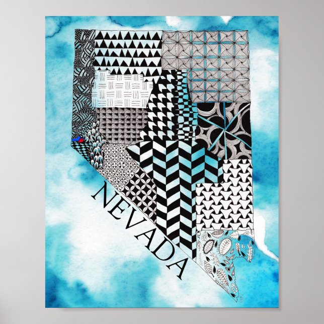 Affiche illustrative sur l'état du Nevada (Devant)