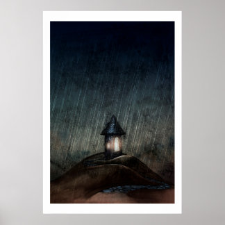 Affiche illustrée "Chaud quand il pleut"