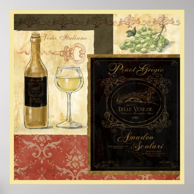 Affiche illustrée Vino Italiano (Devant)