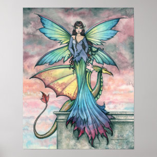 Affiche Impression Artistique Dragon Fée Compagnon