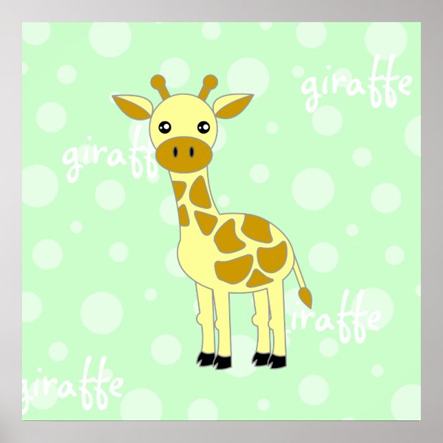Affiche / Impression de bébé girafe mignon (Devant)