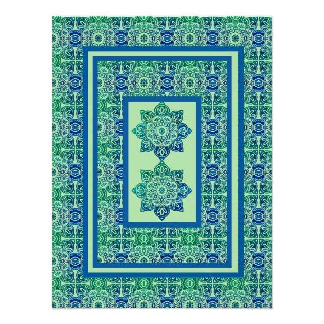 Affiche imprimable bleu et vert (Devant)