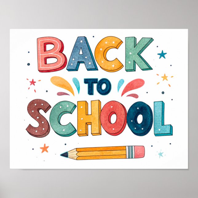 Affiche imprimable de rentrée scolaire (Devant)