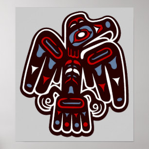 Affiche indigène de Thunderbird de Haida de