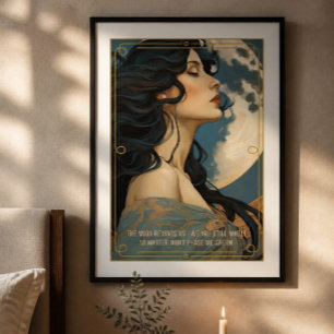 Affiche inspirante de femme et de lune générée par