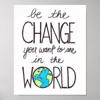 affiche inspirante - être le changement