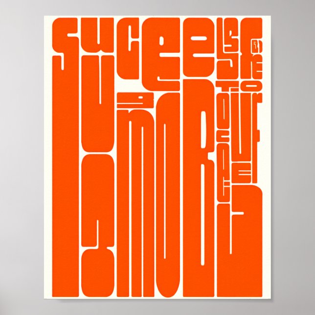 Affiche Inspirante Succès & Courage – Rétro Gras (Devant)