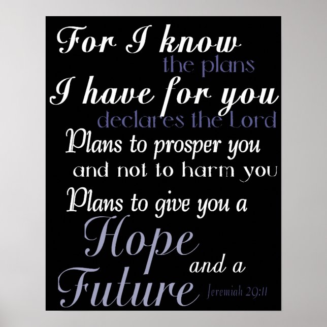 Affiche Inspirationnelle Verse Bible Imprimer Déco (Devant)