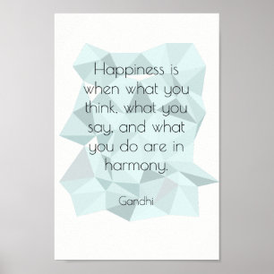 Affiche inspirée géométrique de citation de Gandhi