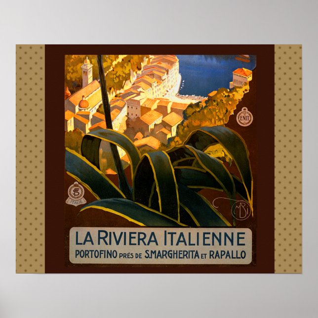 Affiche italienne Riviera Europe Italy Travel (Devant)