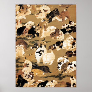 Affiche japonaise de chiots