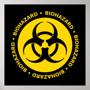 Affiche jaune de symbole de Biohazard