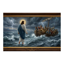 Affiche Jésus marchant sur l'eau – Art mural chrét