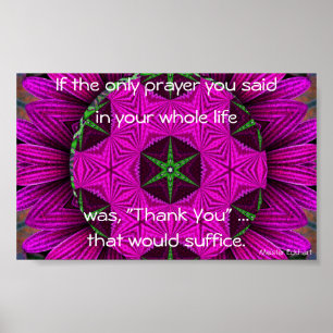 Affiche Kaleidoscopique Mandala "Merci"