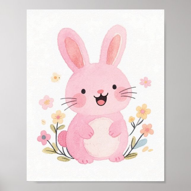Affiche Lapin Rose (Devant)