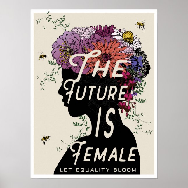 Affiche "L'avenir est féminin" 18x24 (Devant)