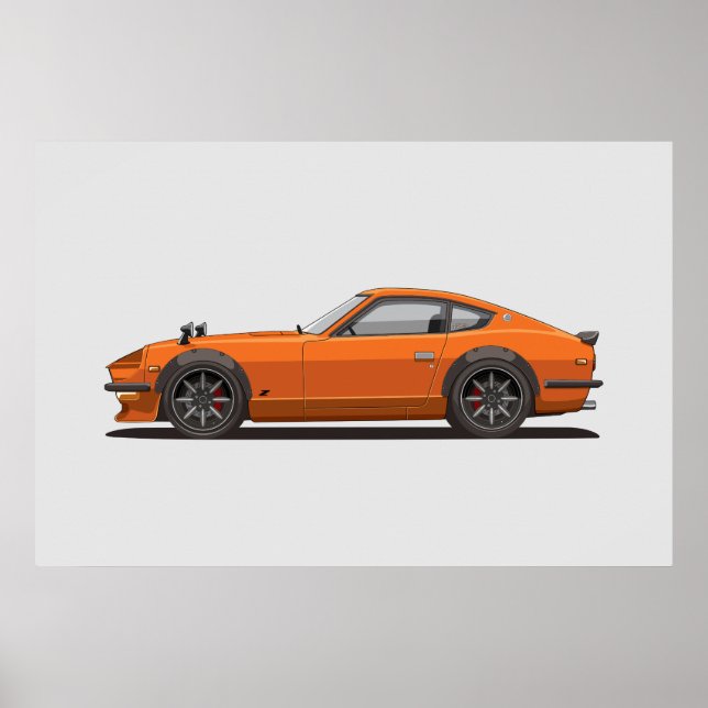 Affiche légendaire classique orange 240z Fairlady  (Devant)