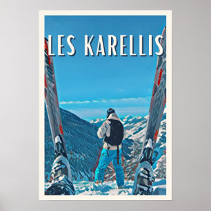 Affiche Les Karellis Station de ski Poster