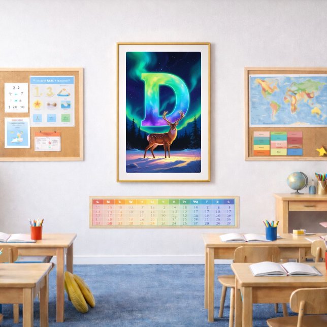 Affiche Lettre D Aurore | Impression d'art des Aur (Créateur téléchargé)