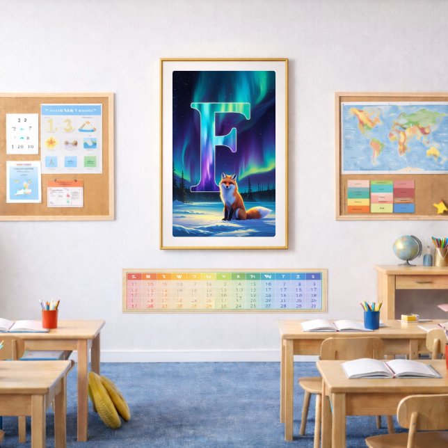 Affiche lettre F aurorale | Impression d'art des a (Créateur téléchargé)