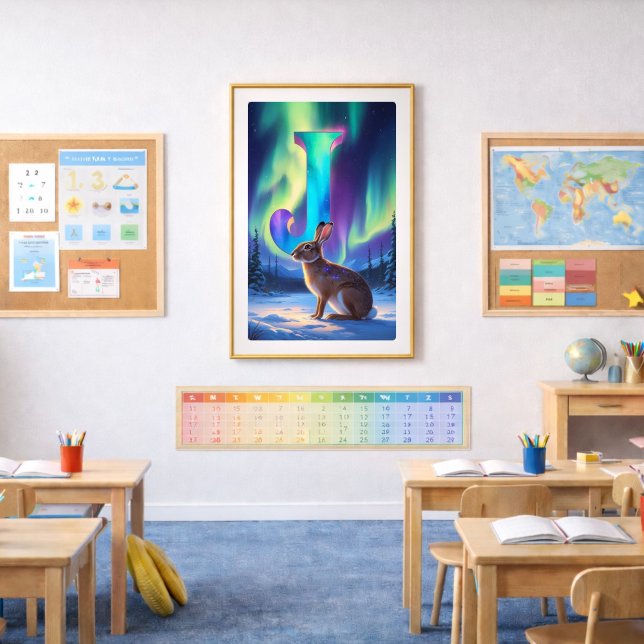 Affiche Lettre J Aurore | Impression d'art des aur (Créateur téléchargé)