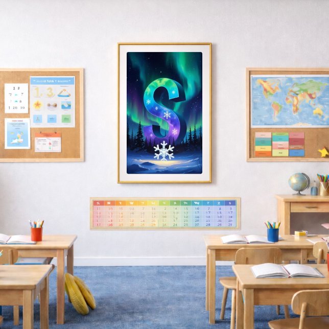 Affiche lettre S Aurore | Art des aurores boréales (Créateur téléchargé)