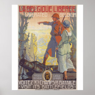 Affiche libérée de propagande de la Belgique