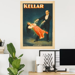 Affiche lithographiée Harry Kellar Magicien