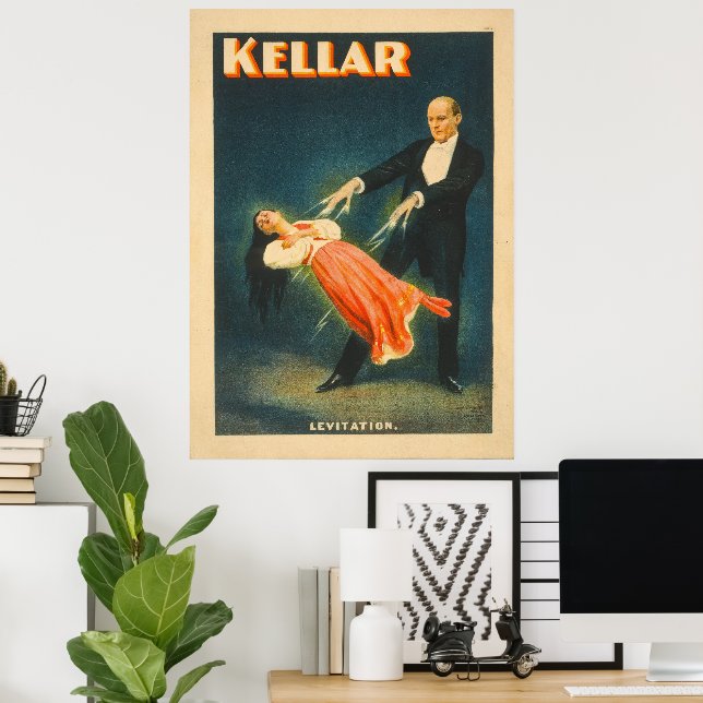 Affiche lithographiée Harry Kellar Magicien (Bureau à domicile)