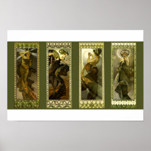 Affiche Lune et Étoiles d'Alphonse Mucha