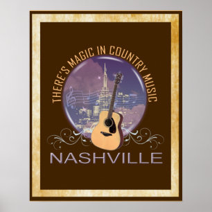 Affiche magique de musique country de Nashville