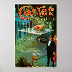 Affiche Magique Vintage, Carter le Mystérieux