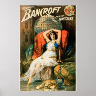 Affiche magique vintage, magicien Frederick