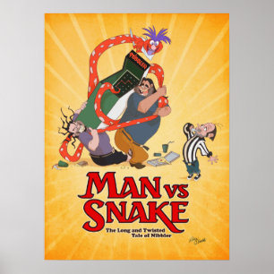 Affiche MAN VS SNAKE Don Bluth de Kickstarter