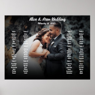 affiche mariage avec tableau de sièges avec photo