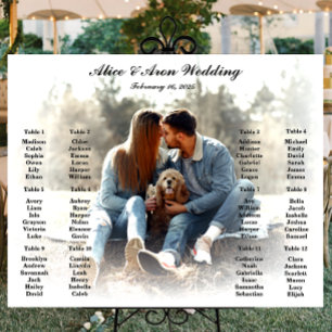 affiche mariage avec tableau de sièges avec photo