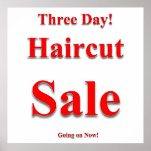 Affiche mat de la vente de coupe de cheveux de tro
