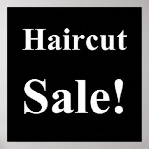 Affiche mat de vente de coupe de cheveux