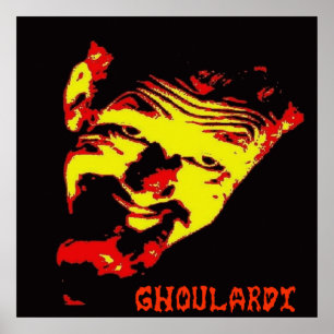 Affiche mate de Ghoulardi (rouge/jaune)