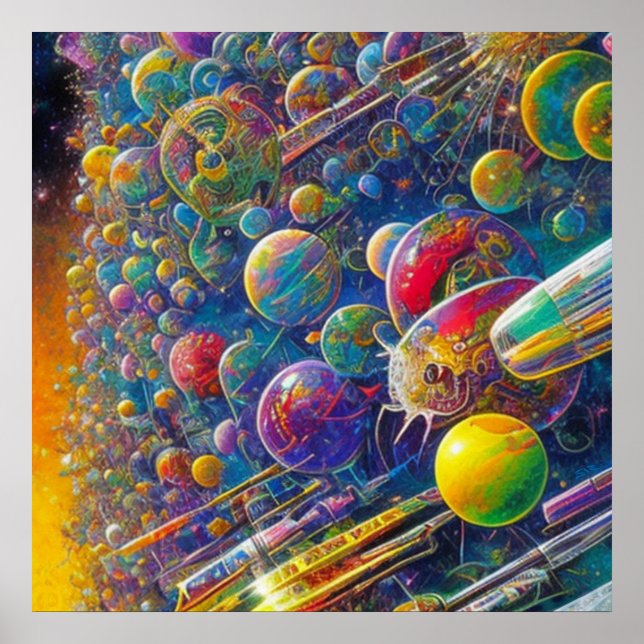 affiche mate de la valeur de la course spatiale (Devant)