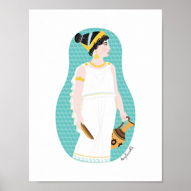 Affiche Matriochka de la Grèce antique (Devant)