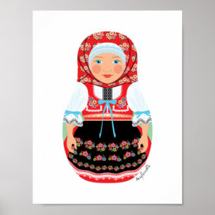 Affiche Matriochka Tchèque