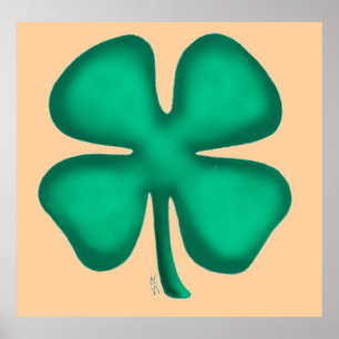 Affiche matte Lucky 4 Leaf Irish Clover valeur bro
