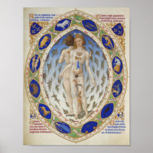 affiche médiévale en zodiaque
